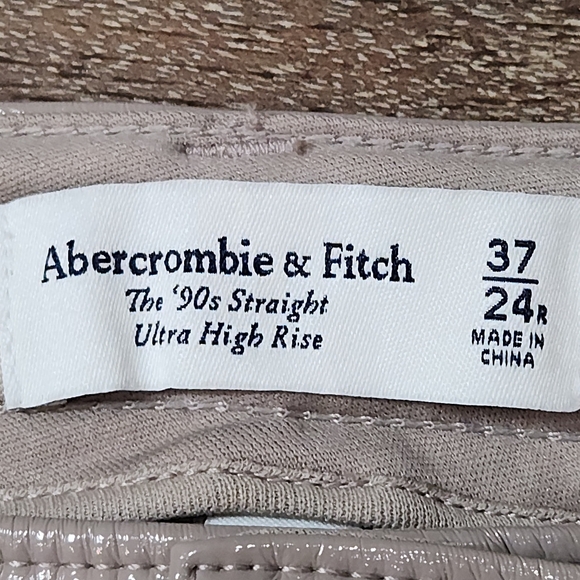 ABERCROMBIE & FITCH FAUX LEATHER THE 90s STRAIGHT ULTRA HIGH RISE SIZE 27/24R - Picture 5 of 10